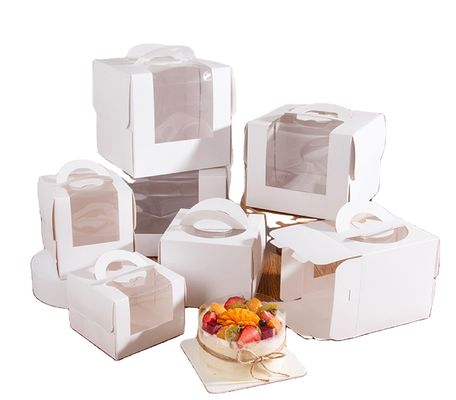 Wit open raam 3 inch 4 inch 6 inch 8 inch verjaardag cake doos gemaakt van ongecoat ambachtelijk papier
