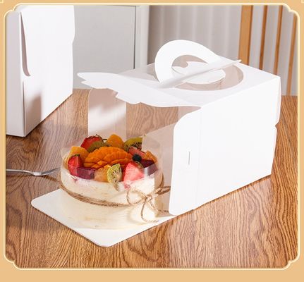 Wit open raam 3 inch 4 inch 6 inch 8 inch verjaardag cake doos gemaakt van ongecoat ambachtelijk papier