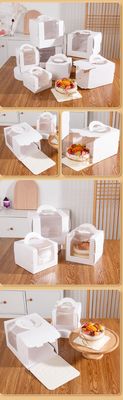 Wit open raam 3 inch 4 inch 6 inch 8 inch verjaardag cake doos gemaakt van ongecoat ambachtelijk papier