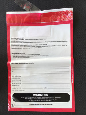 ISO9001 gecertificeerde contante beveiliging Koerier plastic zak voor bankdeposito zak met klep