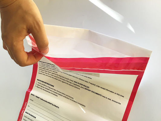 ISO9001 gecertificeerde contante beveiliging Koerier plastic zak voor bankdeposito zak met klep