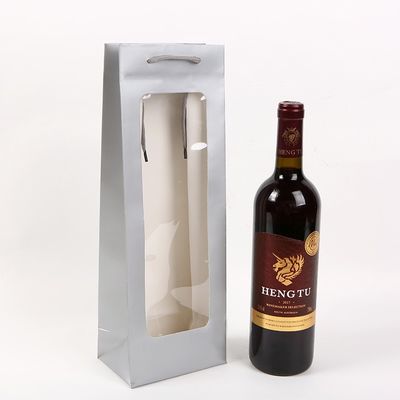 Op maat gemaakte luxe papier prima merk verpakking wijnfles zakken voor whisky alcohol cadeautjes