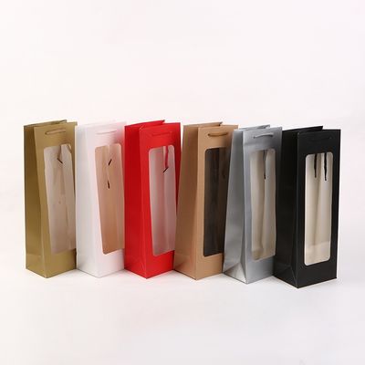 Op maat gemaakte luxe papier prima merk verpakking wijnfles zakken voor whisky alcohol cadeautjes