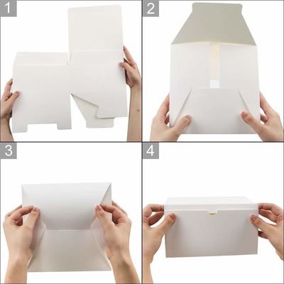 Verpakkingsmateriaal Wit 12 Pakket 8x8x4 Inches Vierkante Papier Verjaardagsfeest Geschenkdoos met deksels