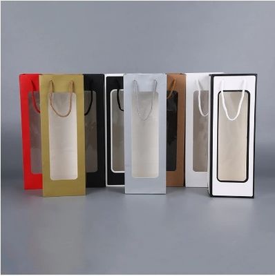 Gepersonaliseerde kleur 2 laag verpakking kraft papier wijnfles whisky geschenken zakken voor mode