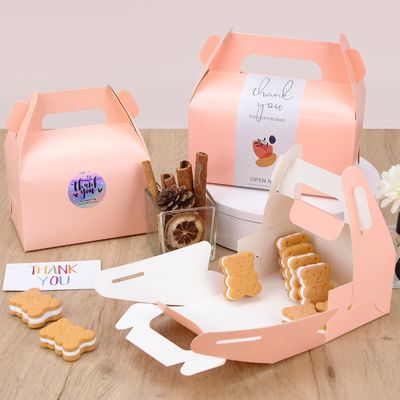 Recyclebaar bakkerij takeaway Bruin Kcraft cake box cake card box met handvat