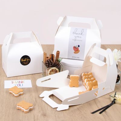 Recyclebaar bakkerij takeaway Bruin Kcraft cake box cake card box met handvat