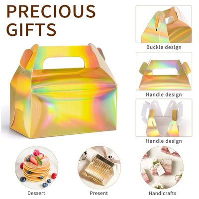 Recyclebaar bakkerij takeaway Bruin Kcraft cake box cake card box met handvat