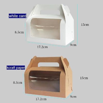Gepersonaliseerde Kcraft papier vouwcake doos met venster cadeaubon en ISO9001 gecertificeerd