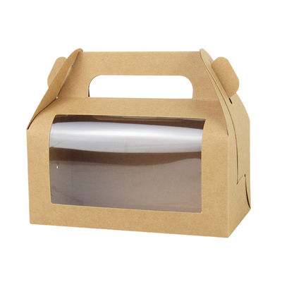 Gepersonaliseerde Kcraft papier vouwcake doos met venster cadeaubon en ISO9001 gecertificeerd