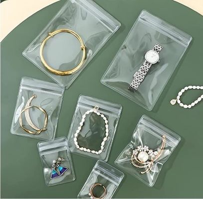 Custom Printed Logo Plastic Zipper Lock Bag Voor Juwelen Pouch Necklace Zipper Bag
