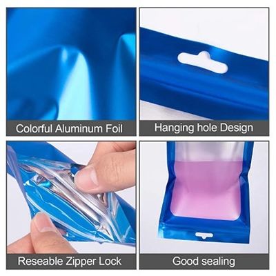 Custom Logo Case Opp Clear Packaging Gelamineerde plastic zakken Hervergrendelbare zakken voor cosmetica