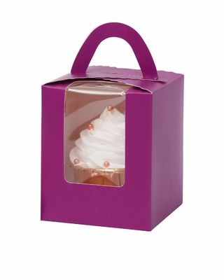 2.5 inch hoog Custom Logo Transparante Plastic Cup Cake Box met venster Inbreng en Handle