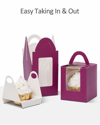 2.5 inch hoog Custom Logo Transparante Plastic Cup Cake Box met venster Inbreng en Handle