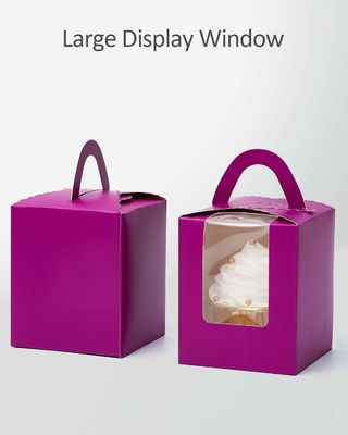 2.5 inch hoog Custom Logo Transparante Plastic Cup Cake Box met venster Inbreng en Handle