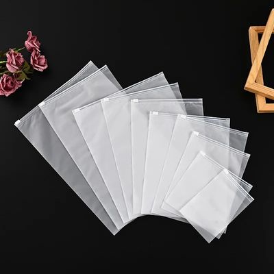 milieuvriendelijke afdruk op maat Plastic verpakking Transparent PE Frosted Zipper Bag