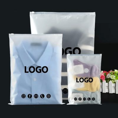 milieuvriendelijke afdruk op maat Plastic verpakking Transparent PE Frosted Zipper Bag